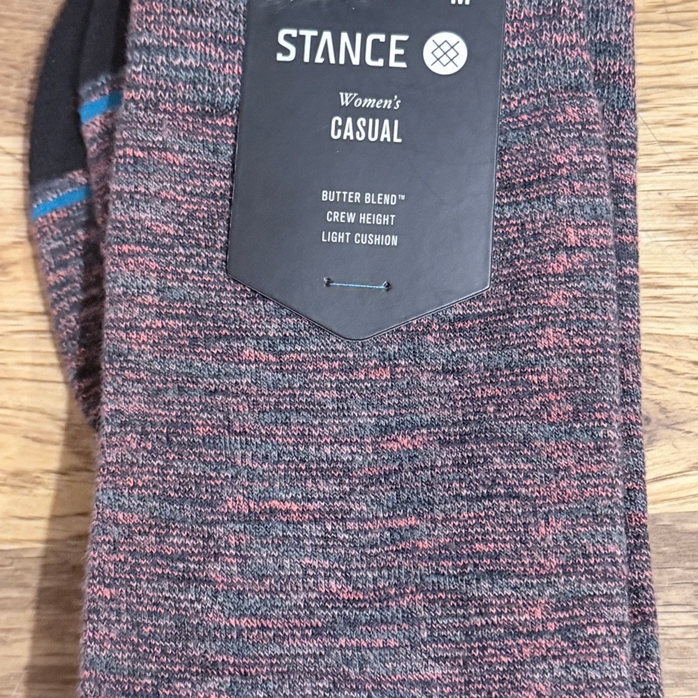 Stance Women's Casual Crew Socks in Heathered Pink and Gray